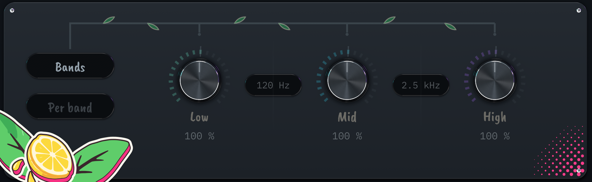 The Bands section: Low, Mid and High, and where they split